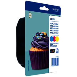 Brother LC123VALBP Inkjet Cartridges, Cyan, Magenta and Yellow Value Pack
